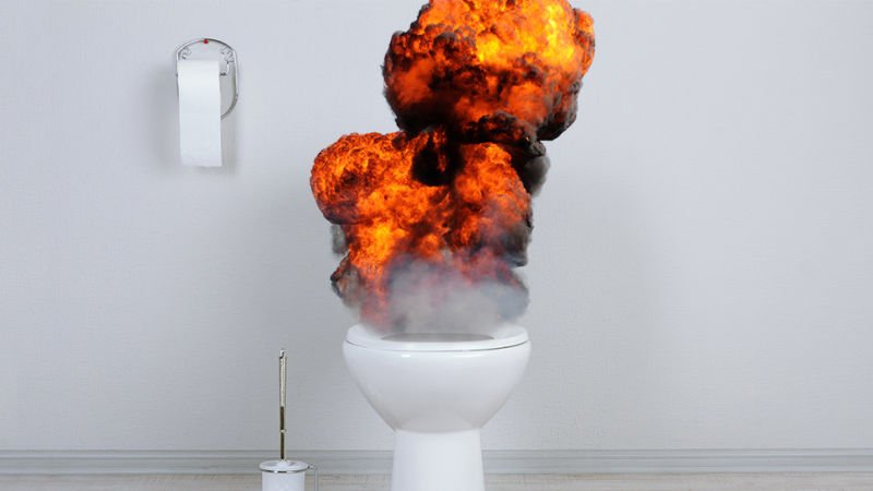 explosing toilet